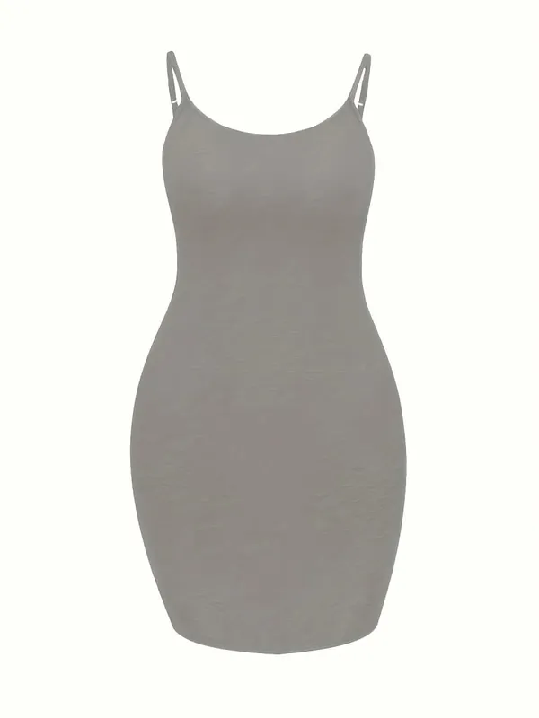 Plus Size Royal Blue Adjustable Spaghetti Strap Bodycon Mini Cami Dress