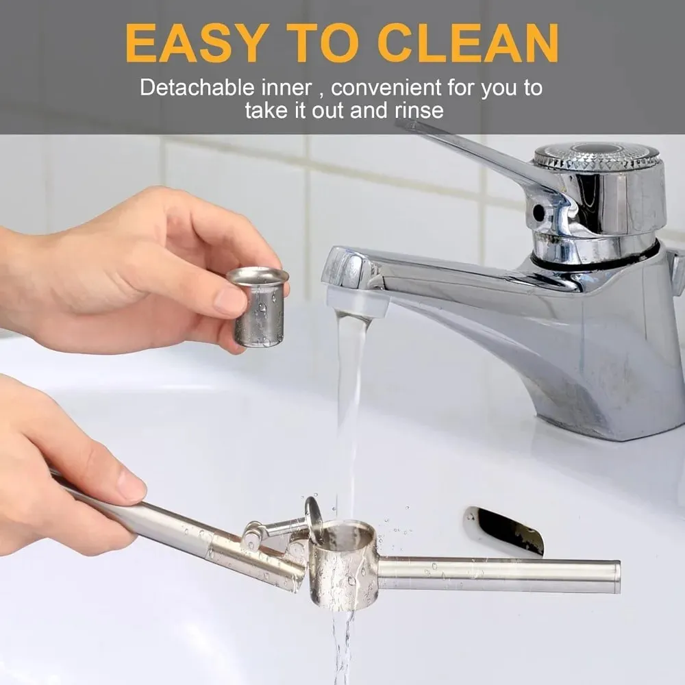 Stainless Steel Garlic Press Set - Manual Ginger Garlic Mincer Crusher Chopper Heavy Duty Easy Squeeze Rust Proof Easy Clean