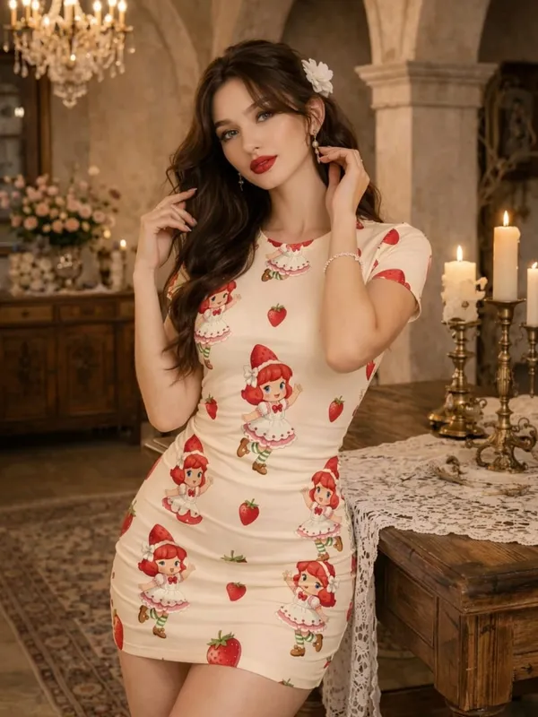 Womens Short Sleeve Bodycon Mini Dress Slim Fit Crew Neck Floral Print Casual Summer Party Cute Trendy Elegant Vacation Sundress