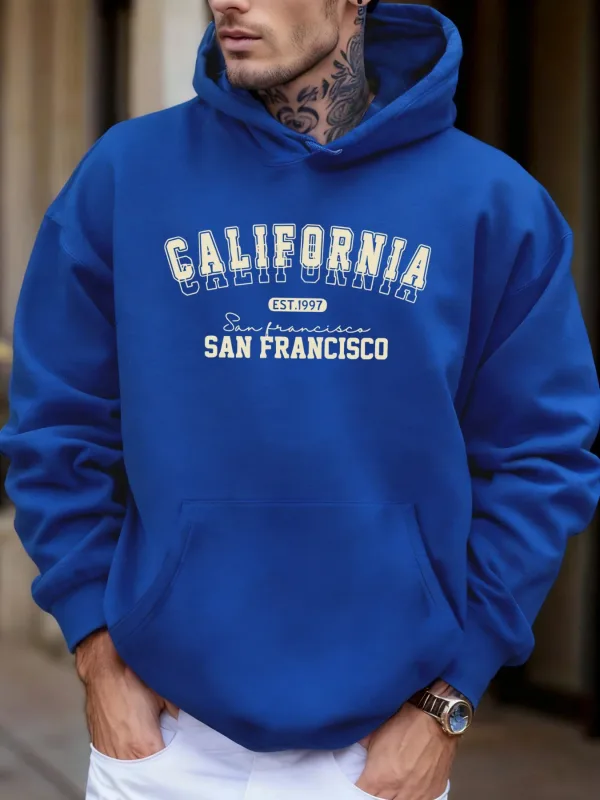 California San Francisco Est 1997 Print Soft Loose Hoodies Fleece Autumn Sportswear Men'S Sport Jogging Sweatshirts Comfy Tops