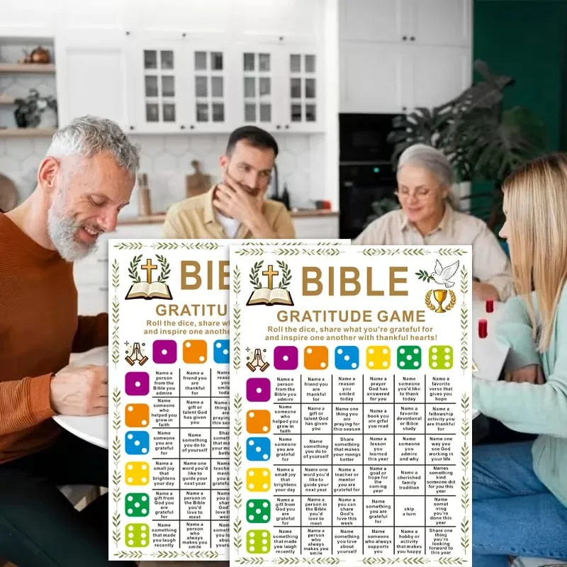 Bible Gratitude Games & Bible Dice Games (Without Dice) Christmas Party Games Christmas Cheerful Religious Game Style Adult