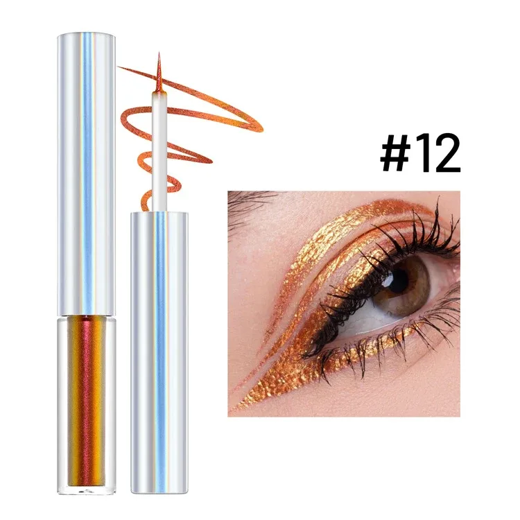 19 Colors Holographic Chameleon Liquid Eyeliner Metallic Glitter Color-Shifting Eye Liner Long Lasting Waterproof Eyes Makeup