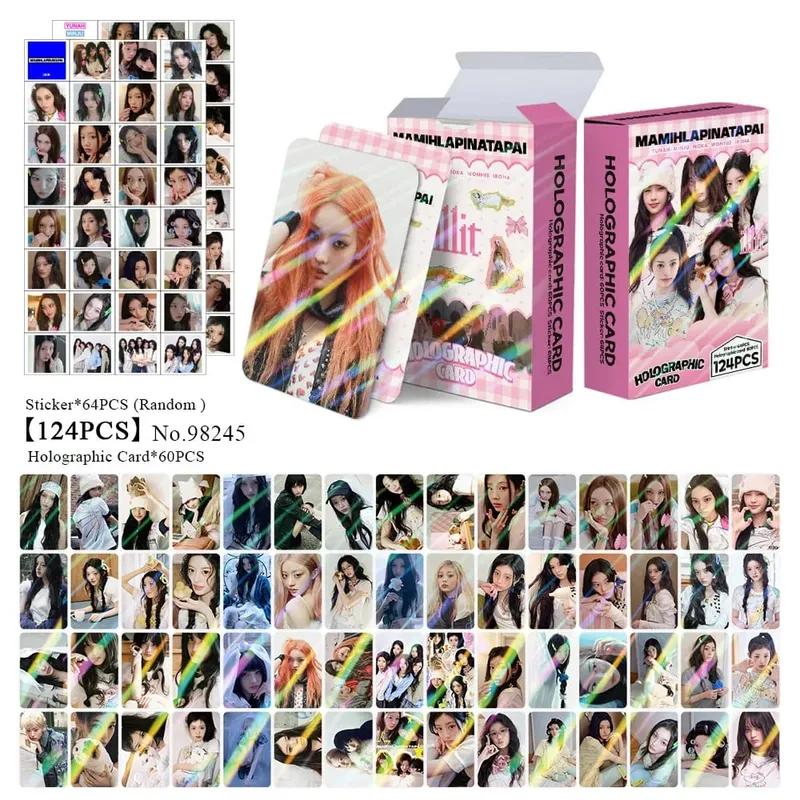 124 Laser Cards Girl Group New Album MAMIHLAPINATAPAI Flash Cards Star Stickers LOMO Greeting Cards Support Gift