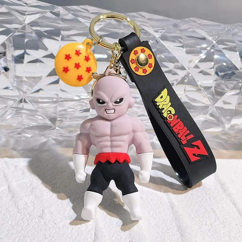 Anime Dragon Ball Keychain PVC Cartoon Cartoon Figure Trunks Son Goku Piccolo Buu Vegeta Figures Key Chain Keyring Bag Decor