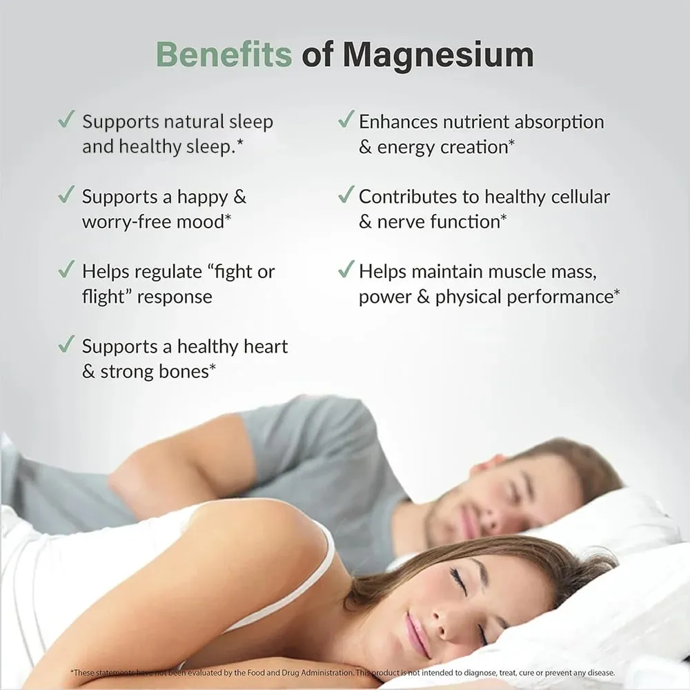 Magnesium Complex Supplement 7-in-1 Bisglycinate Chelate Oxide Malate Orotate Taurate Citrate Magnesium for Calm Sleep