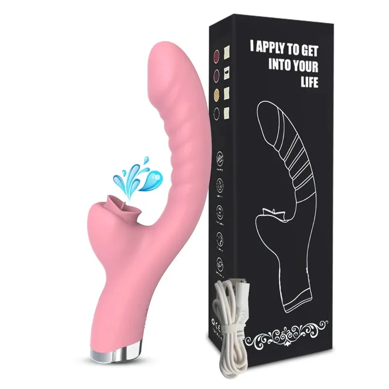 Sucking Or Licking Vibrator Vagina Massager Wand Adult Women Female G-Spot Stimulation Dildo Clitoris Sucker Lesbian Sex Toy