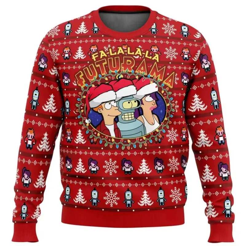 New 2026 Merry Christmas Santa Claus 3D Printed Christmas Sweater Holiday Merry Christmas Autumn Round Neck Pullovers Sweatshirt