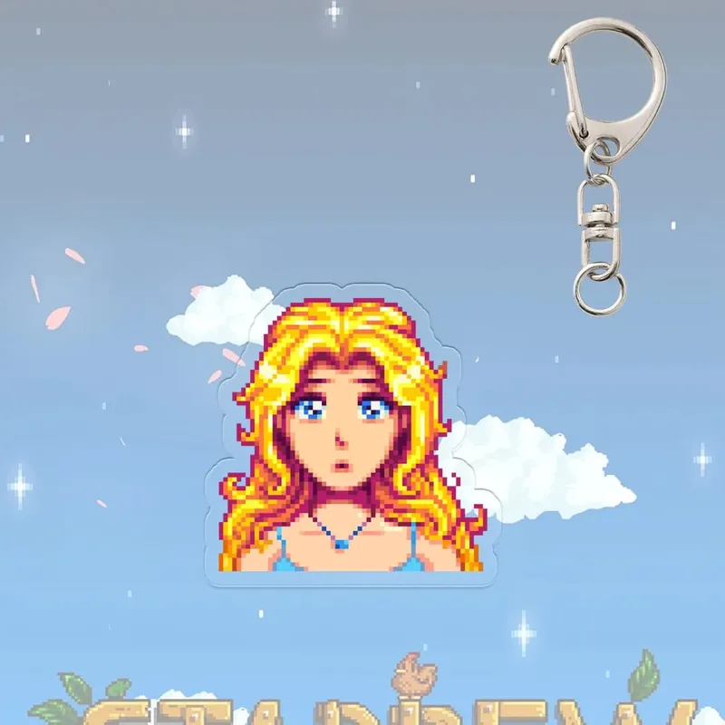 Alex Stardew Valley Schlüsselanhänger Elliott Spielfigur Anime Cartoon Cosplay Requisiten Haley Emily Pixel Student Kawaii Geburtstagsgeschenk