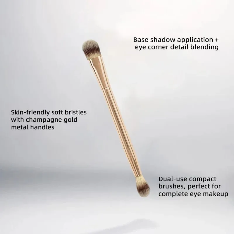 5 In 1 Travel Makeup Brush Set Soft Synthetic Bristles Face Eye Blush Shadow Brushes Portable Leather Pouch Gift Ready Cosmetic