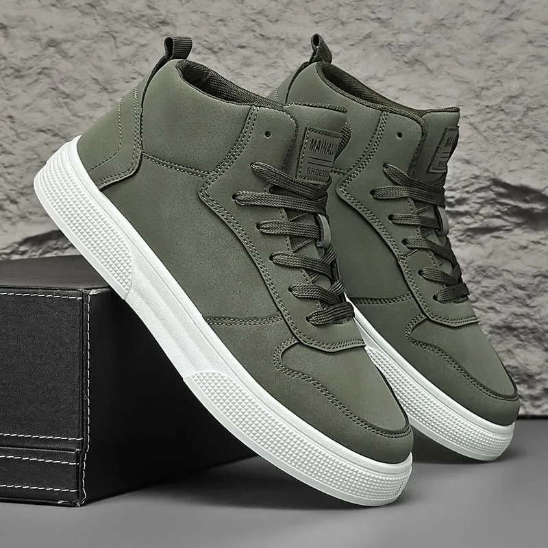 Sneakers Spring High-Top Skate Shoes for Outdoor Sports Lace-Up Large Size Comfortable and Easy to Wear