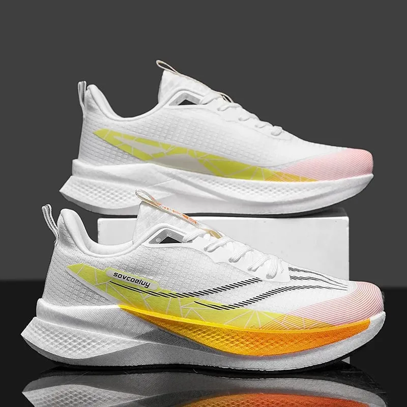 Men Carbon Plate Running Shoes Breathable Women Athletic Tennis Sneakers Cushion Sport Trainers Outdoor Marathon Jogging Shoes