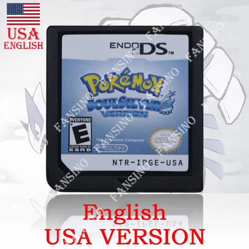 (USA EUR AUS NOE ESP FRA ITA) Pokemon HeartGold SoulSilver Version High Quality Authentic 1:1 Replica DS Video Game Cartridge