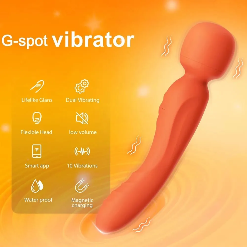 Smart APP Trådlös fjärrkontroll AV Magic Wand Vibrator Kraftfull G Spot Clit Stimulator Sexleksak Kvinnor USB Uppladdningsbar Vattentät Vuxen