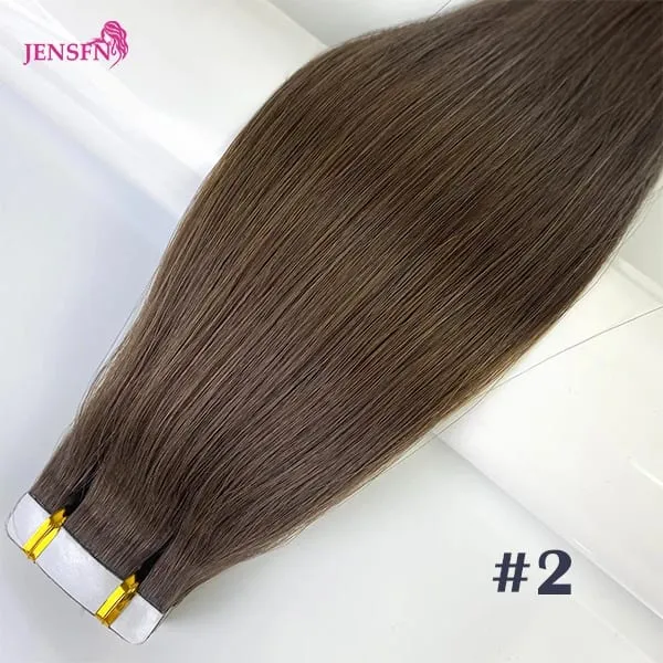 Tape In Hair Extensions 100% Really Human Hair Remy 16"-24"Inch Brown Blond 613 Straight PU Skin Weft Tape Ins For Salon
