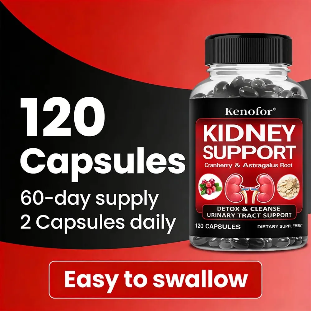 Kidney Support Supplement - with Cranberry for Normal Urinary Tract Health and Bladder Health Healthy Kidney Function