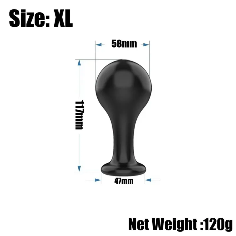Anal Butt Plug Anal Trainer Sex Toy with Long Pleasure Wand with Tapered Head Unisex Bum Plug for Men Women