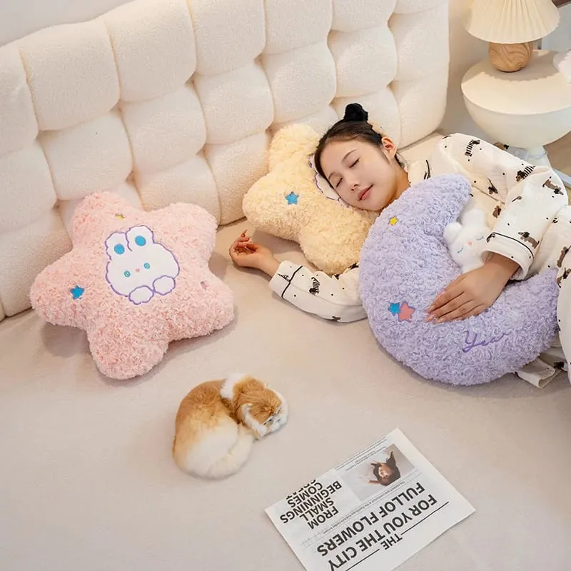 45cm Kawaii Pillow Rabbit Cartoon Star Moon Pillow Cushion Creative Happiness Soft Family Plush Toy Sofa Home Decor Plush Pillow