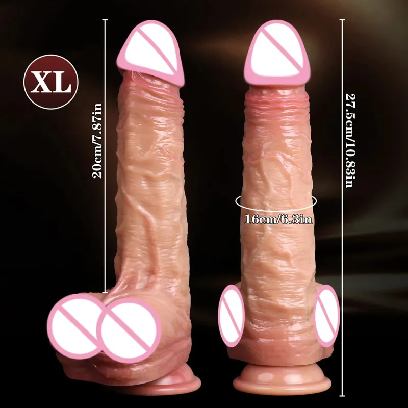 Realistic Dildos Skin Sliding Foreskin Testicles Dildo for Woman Masturbation Anal Vaginal Stimulation Strapon Silicone Sex Toys