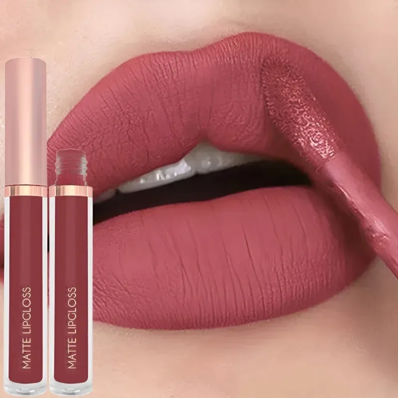 12 cores fosco veludo sexy brilho labial à prova dlong água de longa duração antiaderente copo lábio esmalte nude batom líquido lábios maquiagem cosméticos — image 3