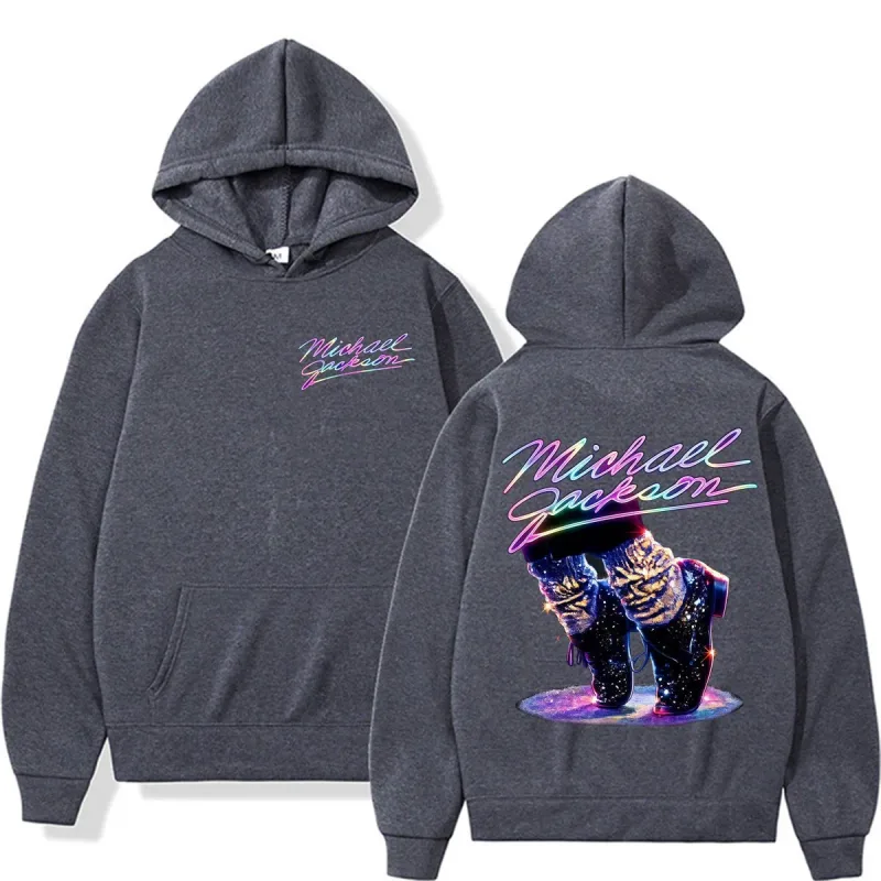 Michael Jackson King of Pop Graphics Hoodies Hip Hop Pop Music Fashion Sweatshirts Men Women Casual Fleece Long Sleeve Pullovers