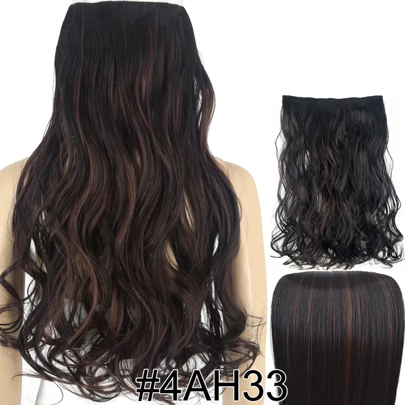 Synthetic Fiber Heat Resistant Wavy 5 Clips on Clip in hair Extensions 5002