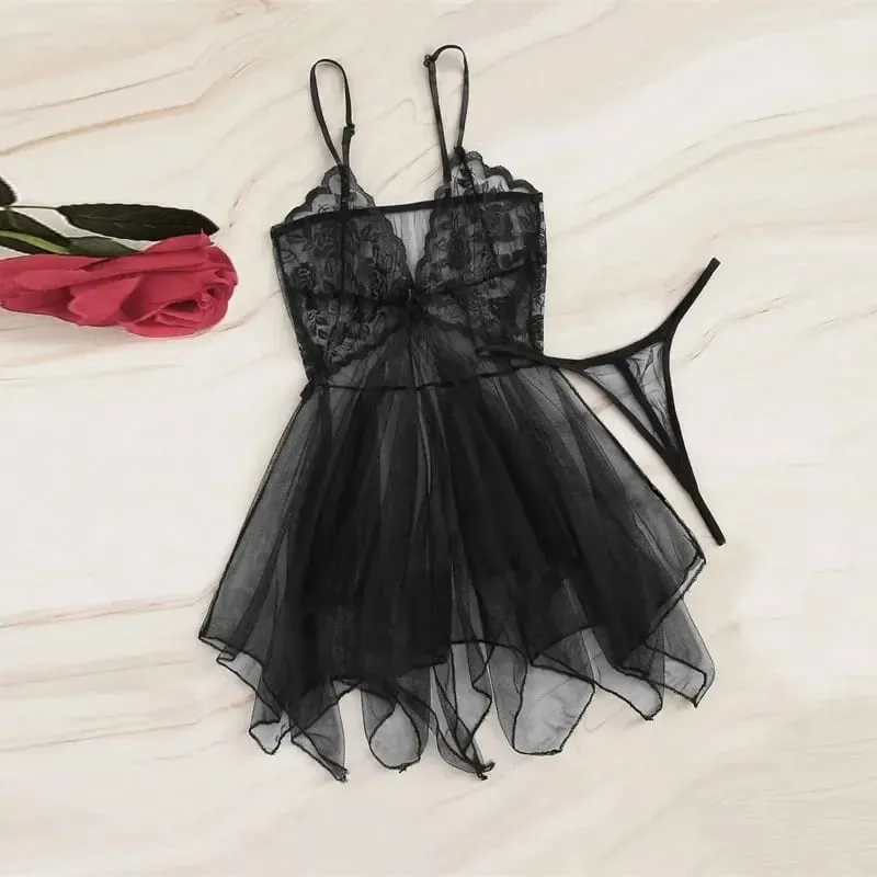 Sexy Lingerie For Fine Women Women'S Lace Fluoroscopy Beauty Tulle Elegant Reverie Sexy Lingerie Fantasy Tulle Intimate Set New