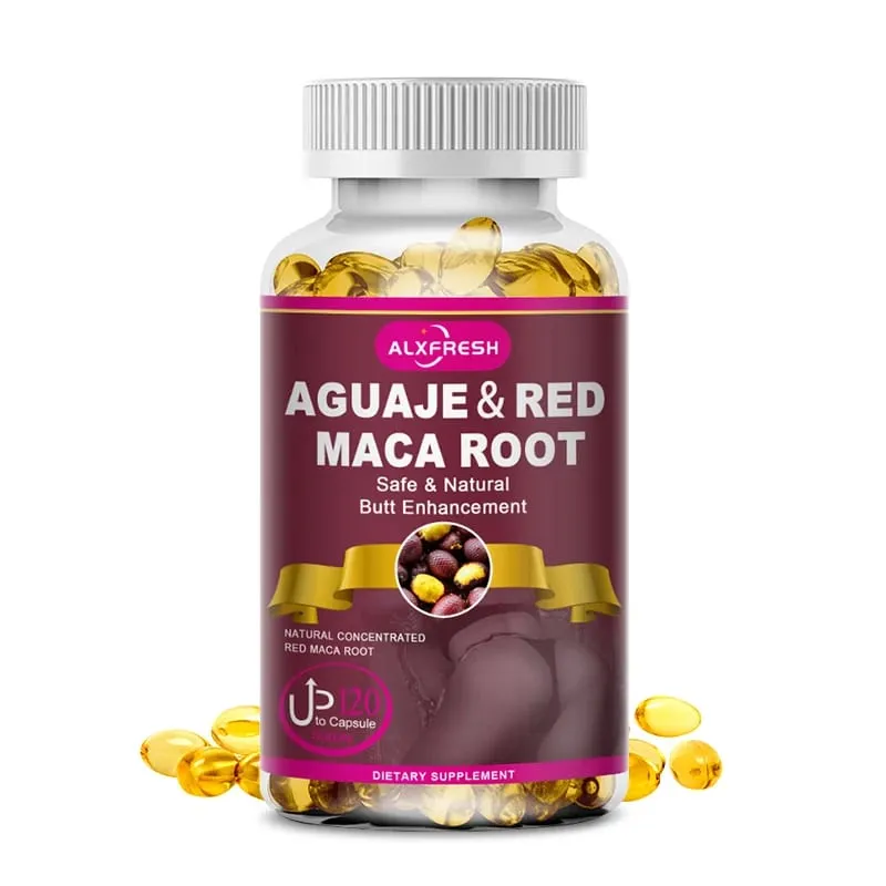 Alexfresh Aguaje Biologico con Estratto di Radice di Maca Rossa - Dose da 1000 mg - Cura dei Glutei per le Donne - Estratto Potente