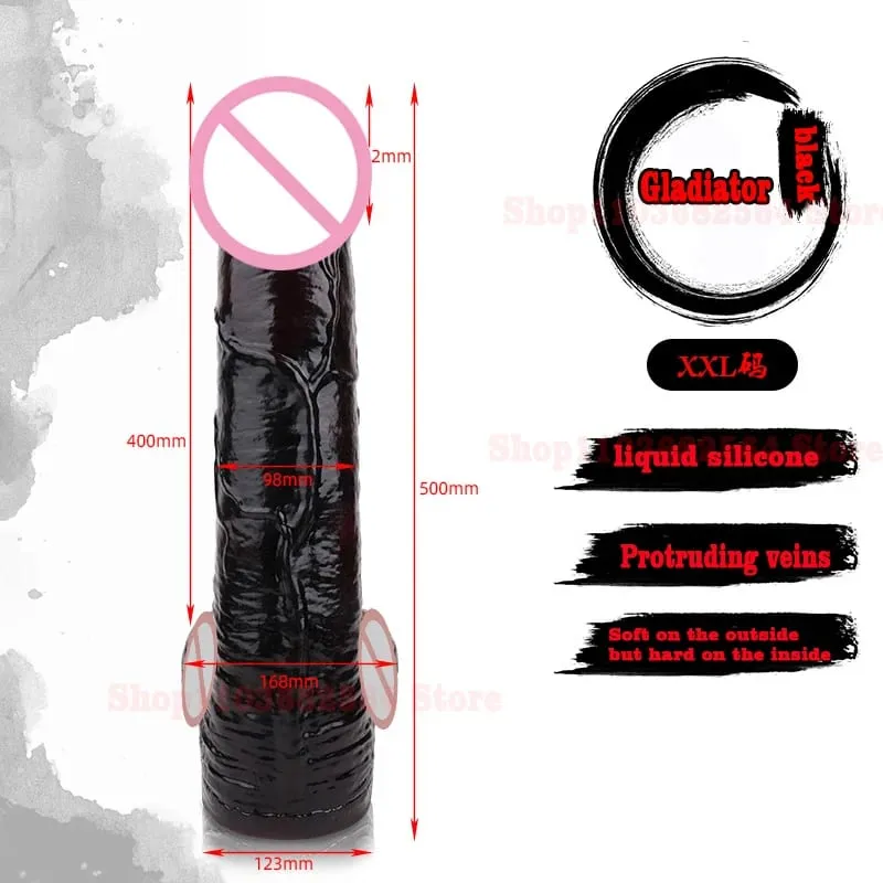 ขนาดใหญ่XXL 50ซม.X 10.5ซม.สมจริงDildoซิลิโคนGladiatorอวัยวะเพศชายของเล่นผู้หญิงG-Spot Masturbationผู้ใหญ่Dick Thickenสัตว์อวัยวะเพศชาย