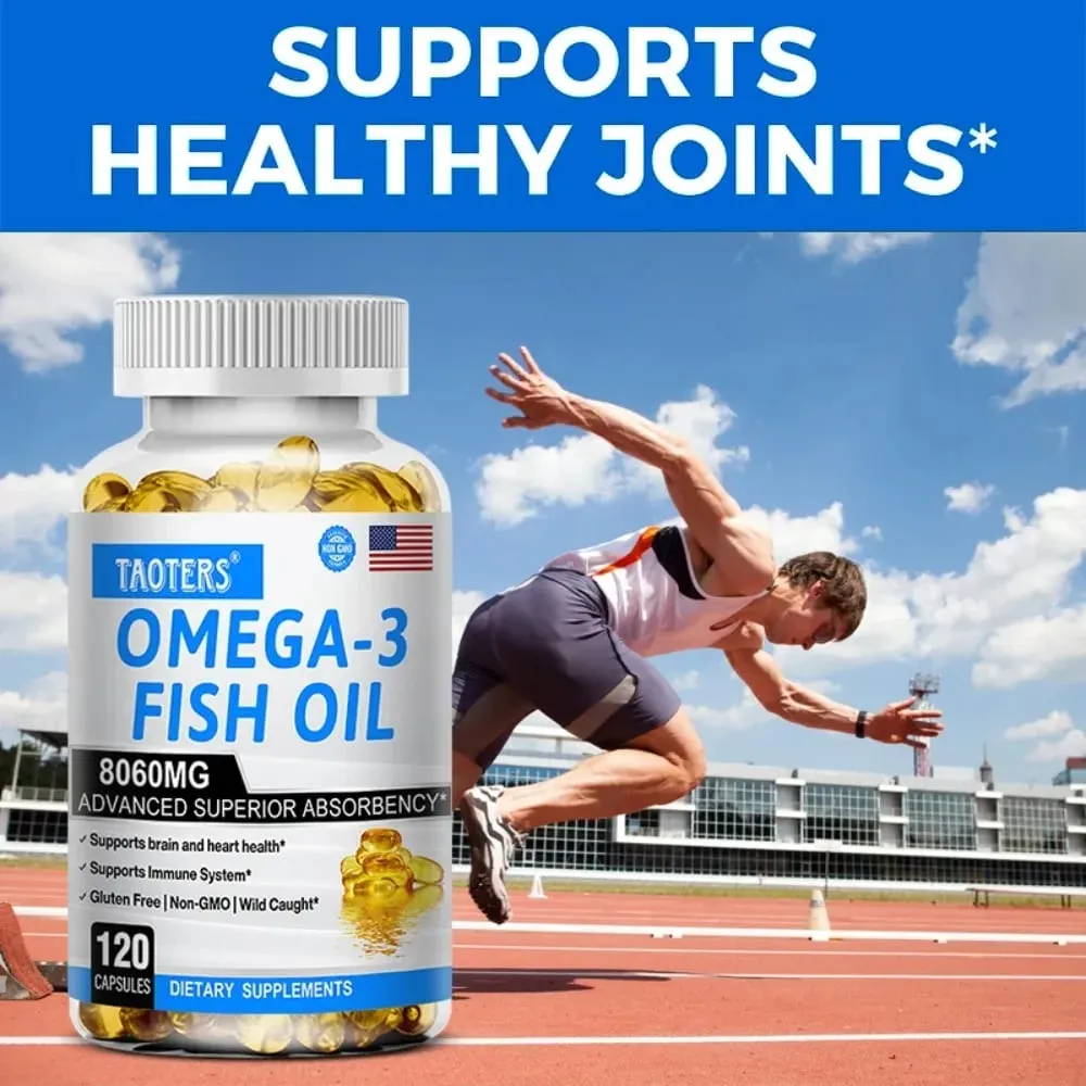 Omega-3 & EPA DHA – Heart Health Brain Health Inflammation Health Support Gluten-Free Easy To Swallow