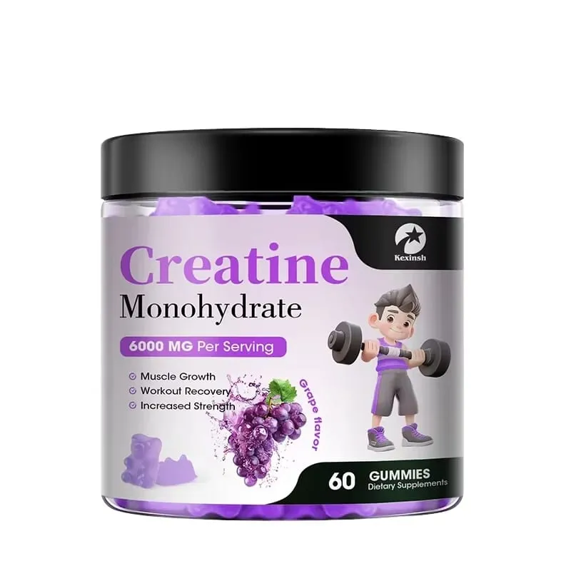 Kexinsh Monohydrat kreatyny Żelki 6000 mg Bezcukrowa kreatyna do żucia wzmacniająca mięśnie Budowniczy mięśni Zastrzyk energii