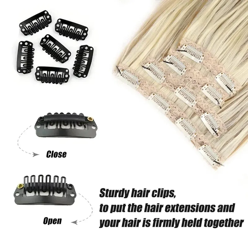 Wig piece wig women's four piece set large wave clip hair synthetic hair extensions