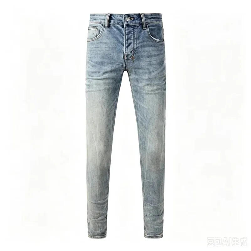 Luxury Streetwear Men's Jeans Americans Style Holes Long Trousers Quality Male Stretch Slim Pants Skinny Trousers