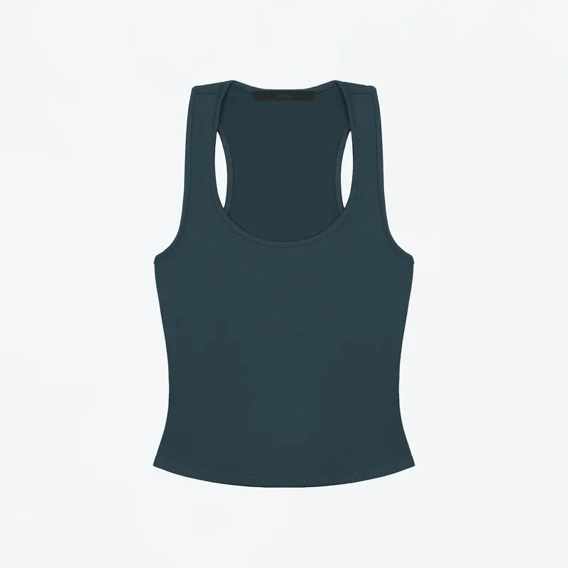Tank Top with Wide Shoulder Straps for All Seasons Racerback Sports Vest Everyday Sports Innerwear High-Elastic Solid Color Slim-Fit Top Multi-Color Basic Casual Tank Top — image 16