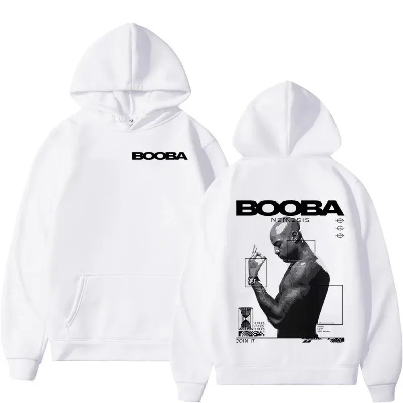 France Rapper Booba Nero Nemesis Hoodies Men's Clothing Retro Fashion Hip Hop Long Sleeves Hooded Sweatshirts Oversized Pullover
