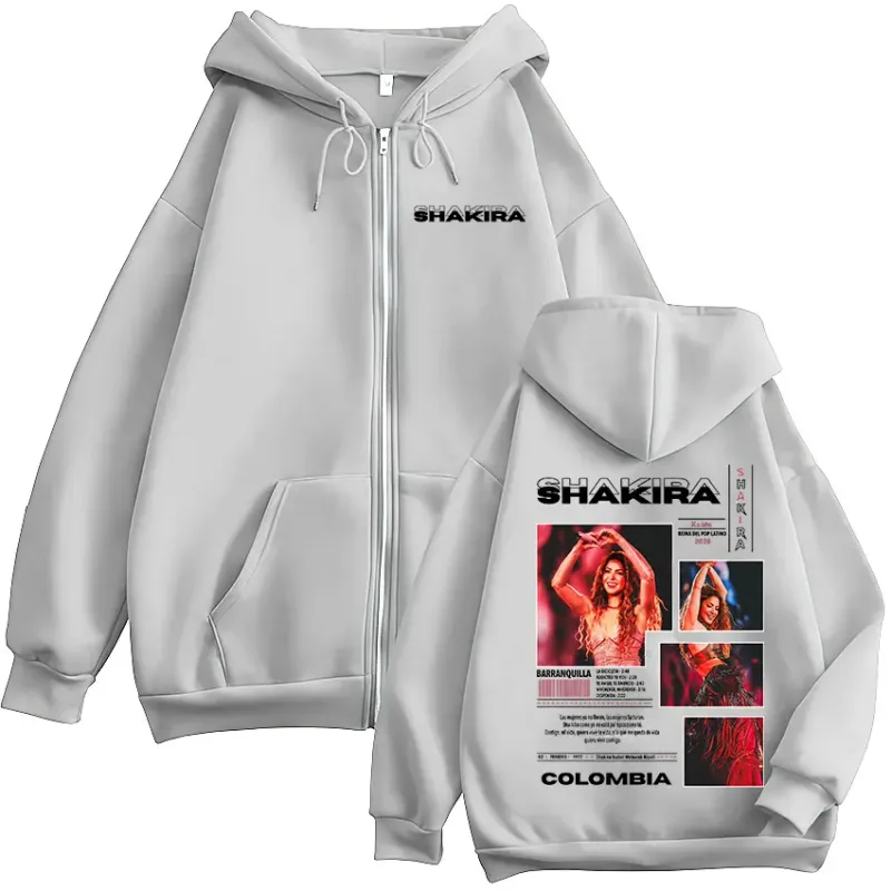 Shakira Las Mujeres Ya No Lloran Tour 2026 Zipper Hoodies Men Women Clothing Casual Long Sleeve Zip Up Sweatshirts Jackets Coat
