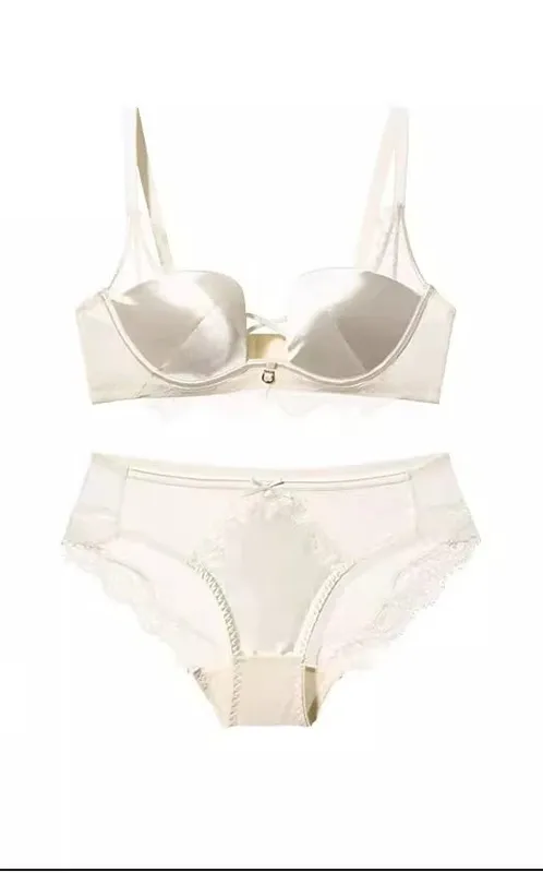 Tendance Ensemble Lingerie Léopard Dentelle Style Français Soutien-Gorge Push Up Petit Poitrine Anti Affaissement Toutes Tailles