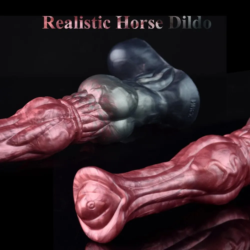 Silicone Horse Dildo Long Penis Anal Plug Huge Knot G-spot Vaginal Stimulator with Suction Cup Adult Sex toy for Women Men