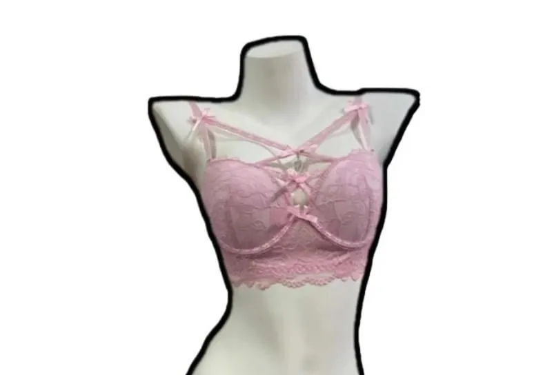 Magic Bust Boost Lace Bra Heart Pendant Decor Sexy Allure Women Underwear Push‑Up Lingerie S‑XL Size 32‑38AB Cups