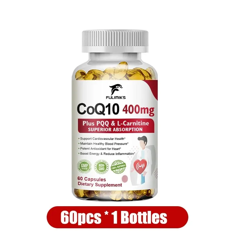 Buy 2 Get 2 Free! CoQ10 Ubiquinol 400mg Capsules Superior Absorption for Heart Health Cellular Energy & Antioxidant Defense