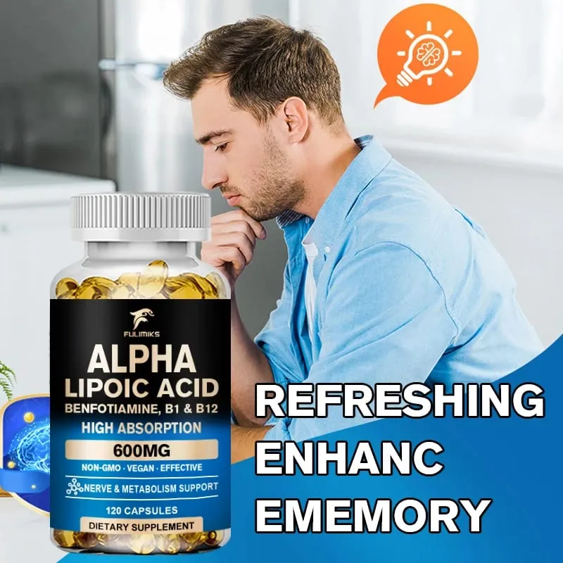 Premium Alpha Lipoic Capsules Help Promotemetabolism Protect The Skin Antioxidantingredient Prevent Continuous Hair Loss