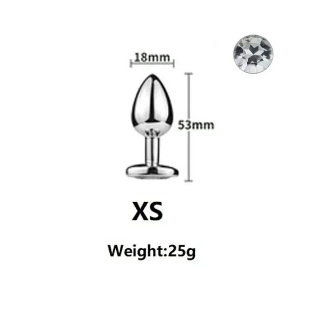 Perline anali in metallo di piccole dimensioni Butt Plug Mini Arcobaleno Butt plug in oro rosa Gioielli in cristallo Trainer Dildo anale Masturbazione Giocattolo del sesso