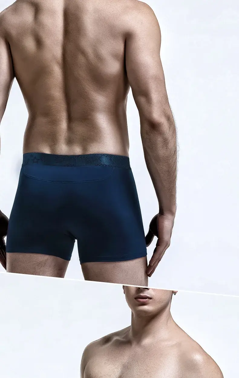 Boxershorts för män Push Up Underkläder Modal Trosa Man Andas Magnetisk Is Silk Bullet Separation Pouch Kalsonger Cueca