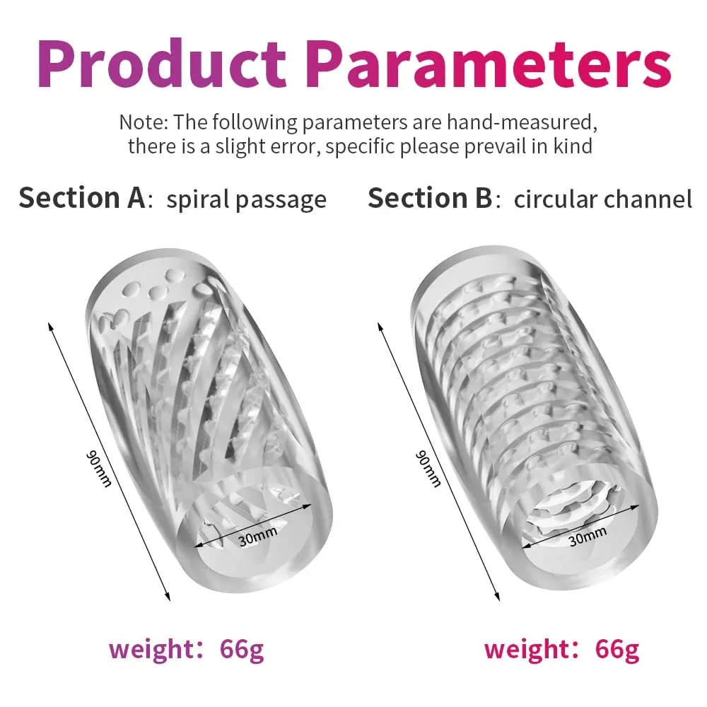Transparent Masturbation for Men Pleasent Aircraft Cup Device Soft Pocket Vaginal Sleeve Training Adult Blowjob Sex Toy for Male