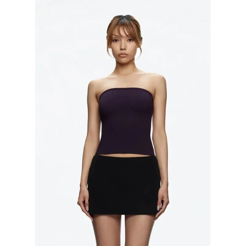 Tank Summer Women's Basic Tube Top Sexy Vest Fabric with High Elasticity and Skin-Friendly Top