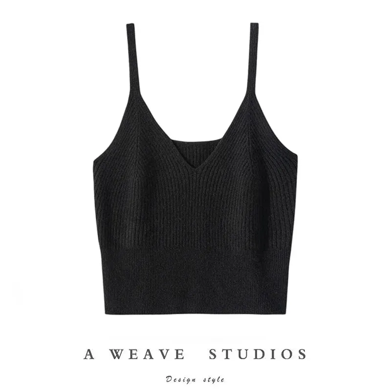 Women's Classic Cashmere Tank Top 100% Breathable Casual Sexy Versatile Fashionable Top for All Seasons