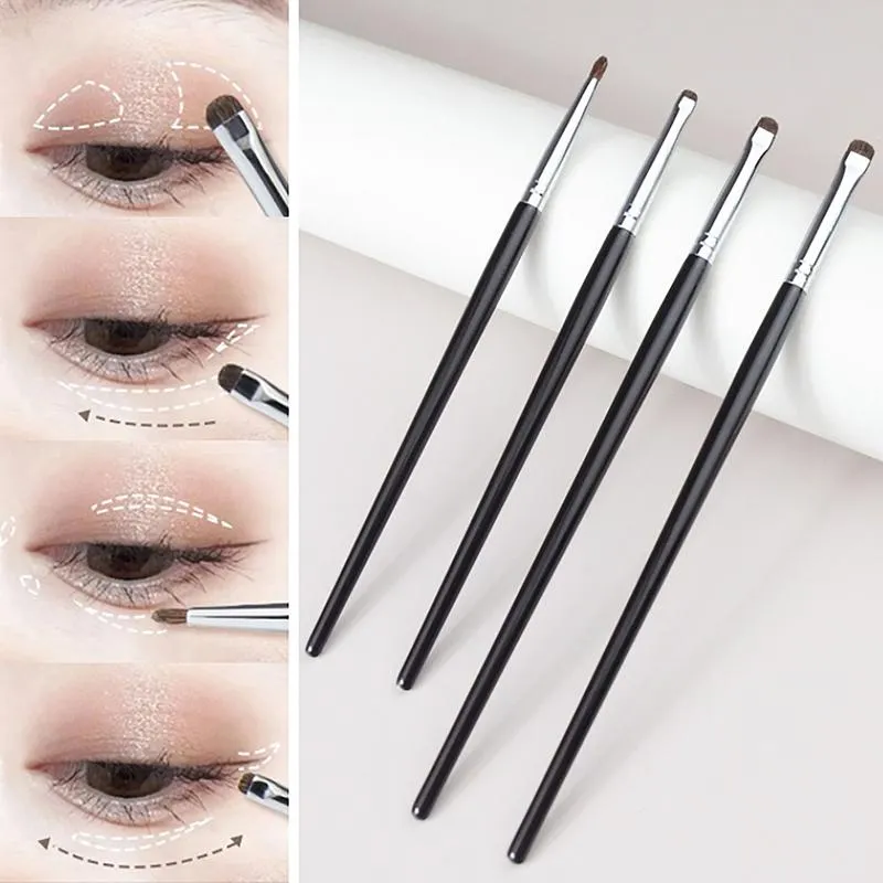 4/6Pcs Eye Detail Brushes Set Horse Hair Eyeshadow Brushes Undereye Smudge Brushes Soft Eyeliner Brush Perfect Eye Makeup Tools