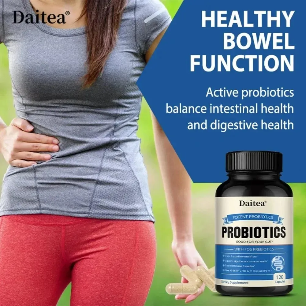 Probiotics 45 Bilion CFUs with Prebiotics Supports Immune Gut Health for Women & Men - 120 Capsules