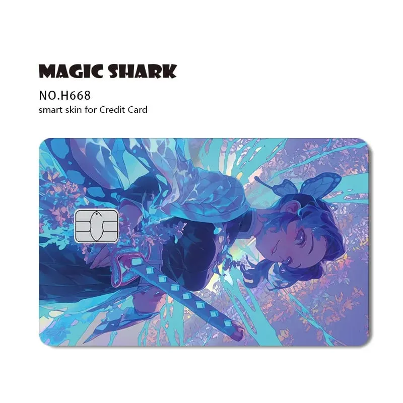 Magic Shark 2026 New Hot Demon Slayers Anime Shinny Holographic Laser Skin Cover Sticker Film for Debit Credit Bank Card