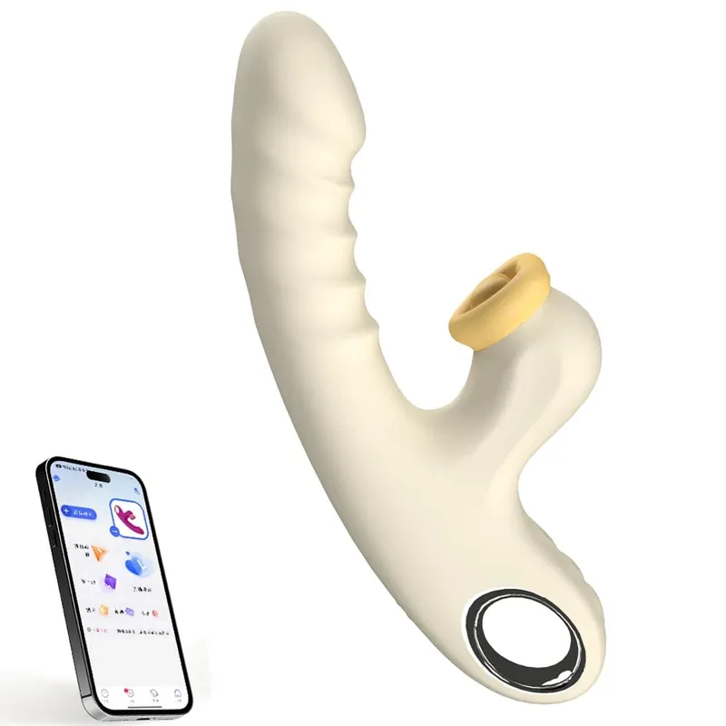 Thrusting Dildo Vibrator Vagina Massager Clitoris Stimulator APP Control 9 Telescopic 9 Flapping Modes 2 in 1 Sex Toys for Women