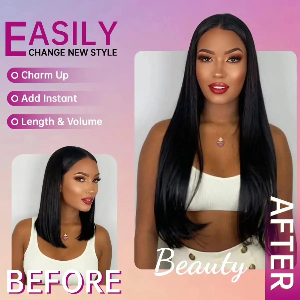 8pcs Clip In Hair Extensions Jet Black Straight Hair Rich Full Glossy Natural Finish For Various Looks 18 20 Inch